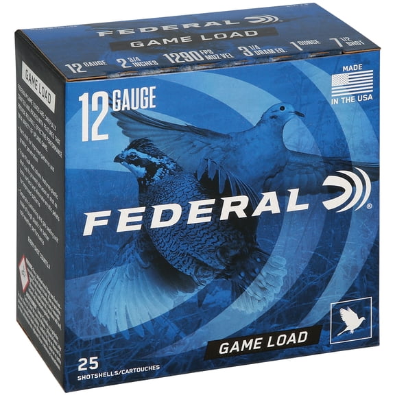 Federal Game Load Upland, 12 ga, 7.5 Shot, 2-3/4 in, 1 oz, 1290 fps, 25 Count