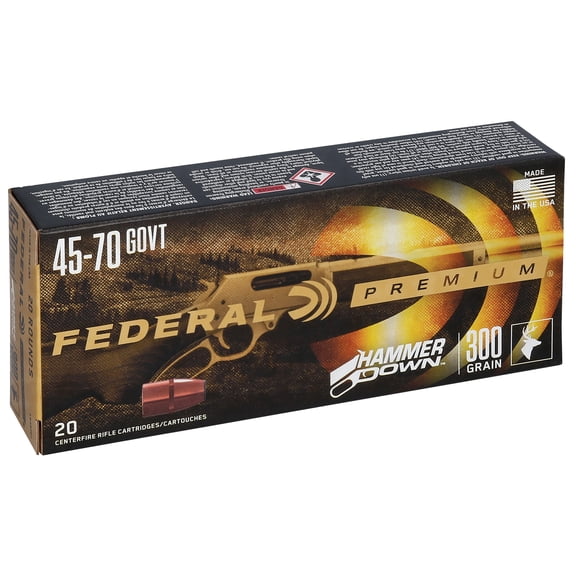 Federal HammerDown Rifle, 45-70 Government, 300 gr, Bonded Soft Point, 1850 fps, 20 Count