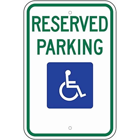 Federal Handicap Parking Sign (R7-8) 8" X 12" inch; Aluminum Sign