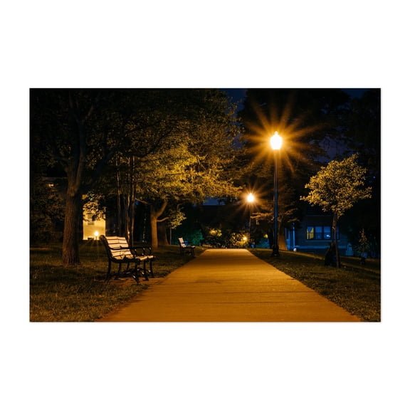 Federal Hill Park Walkway - Baltimore Maryland Photography Nightlife Street Photography Scenic Unframed Wall Art Print 32 x 48 inches