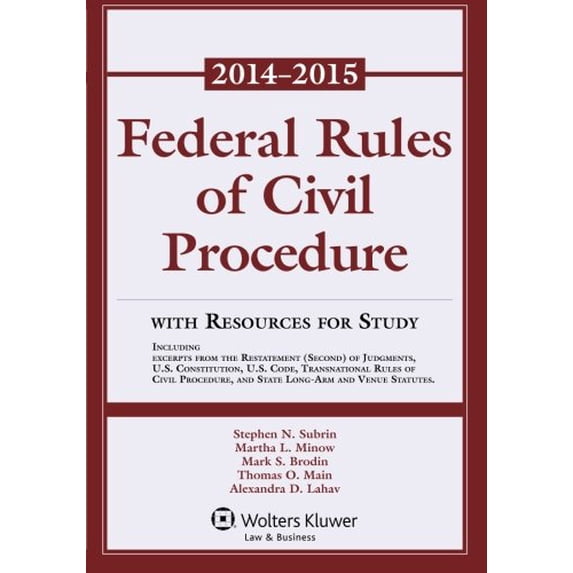 Pre-Owned Federal Rules of Civil Procedure with Resources for Study, 2014-2015 Supplement (Paperback) 1454841761 9781454841760