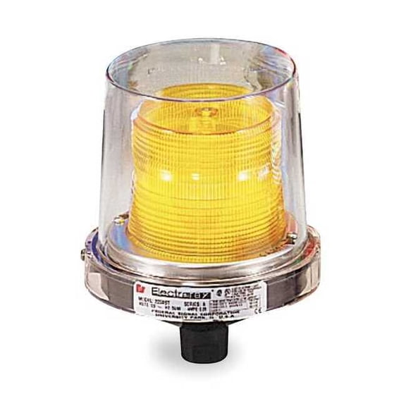 Strobe Light, Amber, LED, 120 to 240V AC, 60 FPM, 5 1/2 in Dia., (F) 1/2 in NPT
