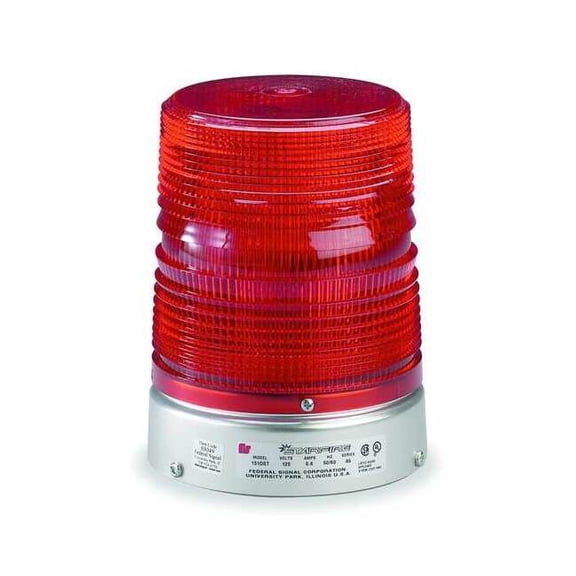 Federal Signal Warning Light,Double Flash Strobe,Red 131DST-120R