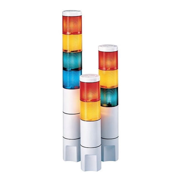 Status Indicator Light, 120V AC, Amber, Red, 2 3/16 in Dia., 9 13/16 in Height