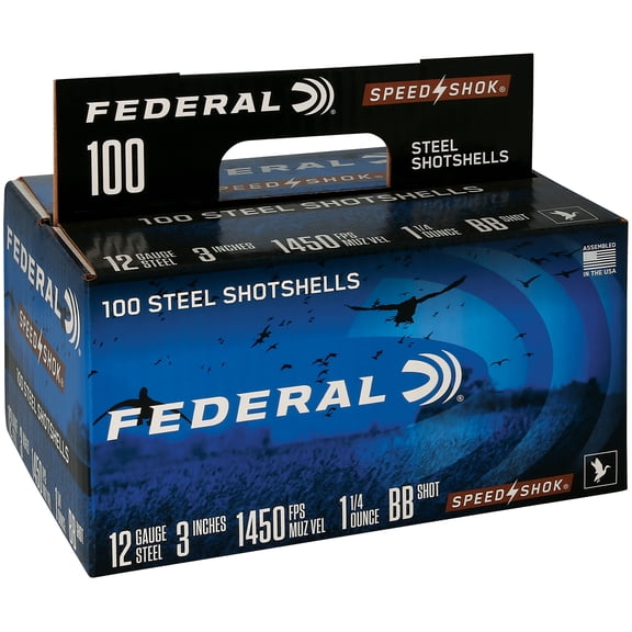 Federal Speed-Shok, 12 ga, BB shot, 3 in, 1 1/4 oz, 1450 fps, 100 ct