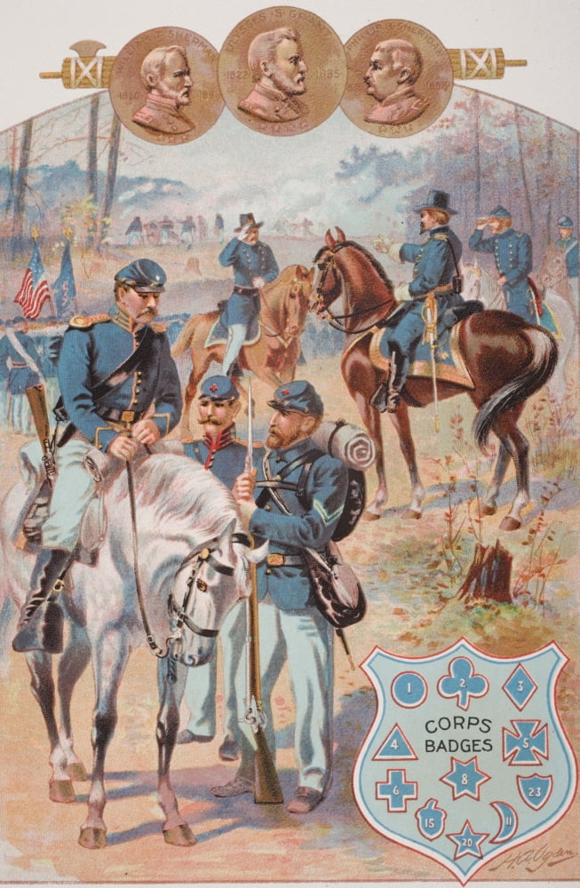 Federal Uniforms During The American Civil War 1861 To 1865 Artist HA Ogden Canvas Art - Ken Welsh Design Pics (22 x 36)