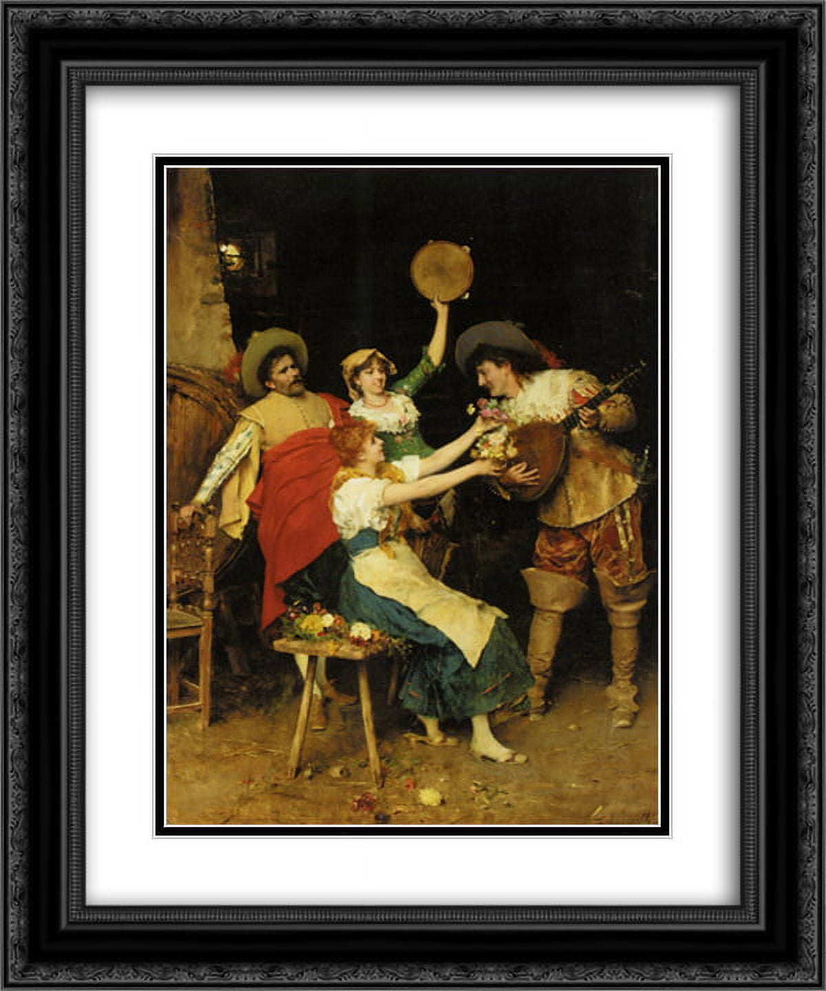 Federico Andreotti、Idillio、希少画集より、新品額装付 Federico Andreotti 2x Matted 20x24 Black Ornate Framed Art Print