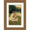 thumbnail image 1 of Federico Zandomeneghi 2x Matted 18x24 Gold Ornate Framed Art Print 'After Bath', 1 of 2