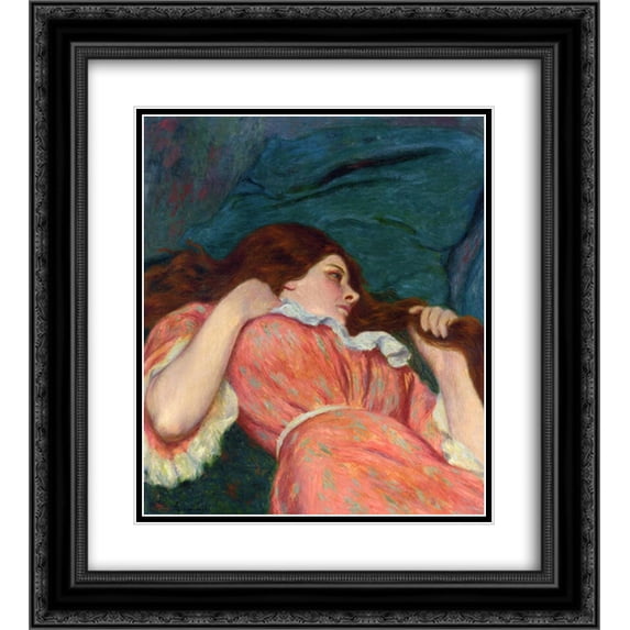Federico Zandomeneghi 2x Matted 20x24 Black Ornate Framed Art Print 'Languor'