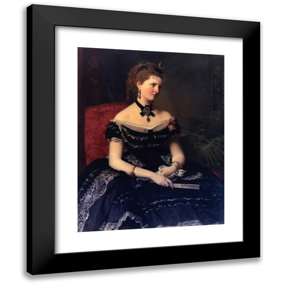 Federico de Madrazo y Kuntz 15x18 Black Modern Framed Museum Art Print Titled - Matilde De Aguilera Y Gamboa, Lady of Fontagud (1873)