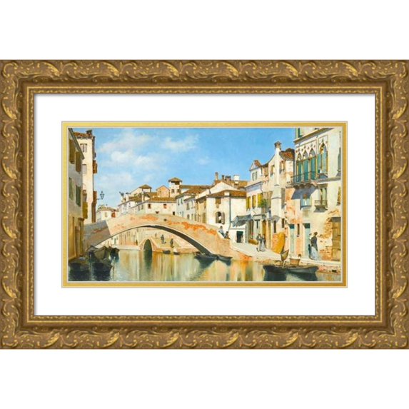 Federico del Campo 24x15 Gold Ornate Framed and Double Matted Museum Art Print Titled - Tintoretto's House, Venice (1874)
