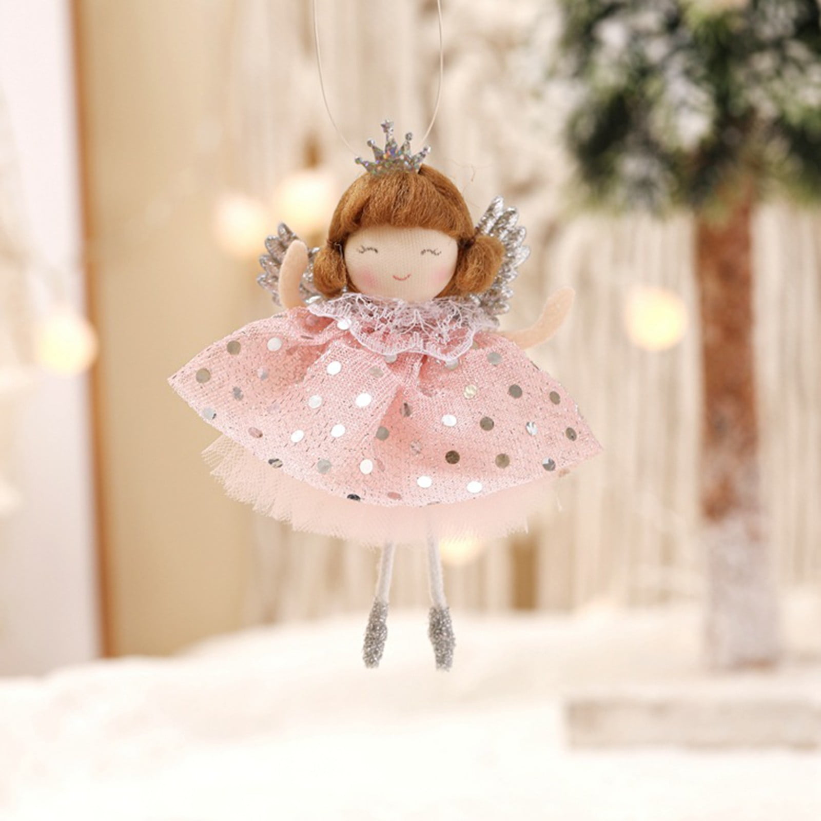 Federra Christmas Crown Polka Dot Bubble Skirt Angel Hanging Ornaments