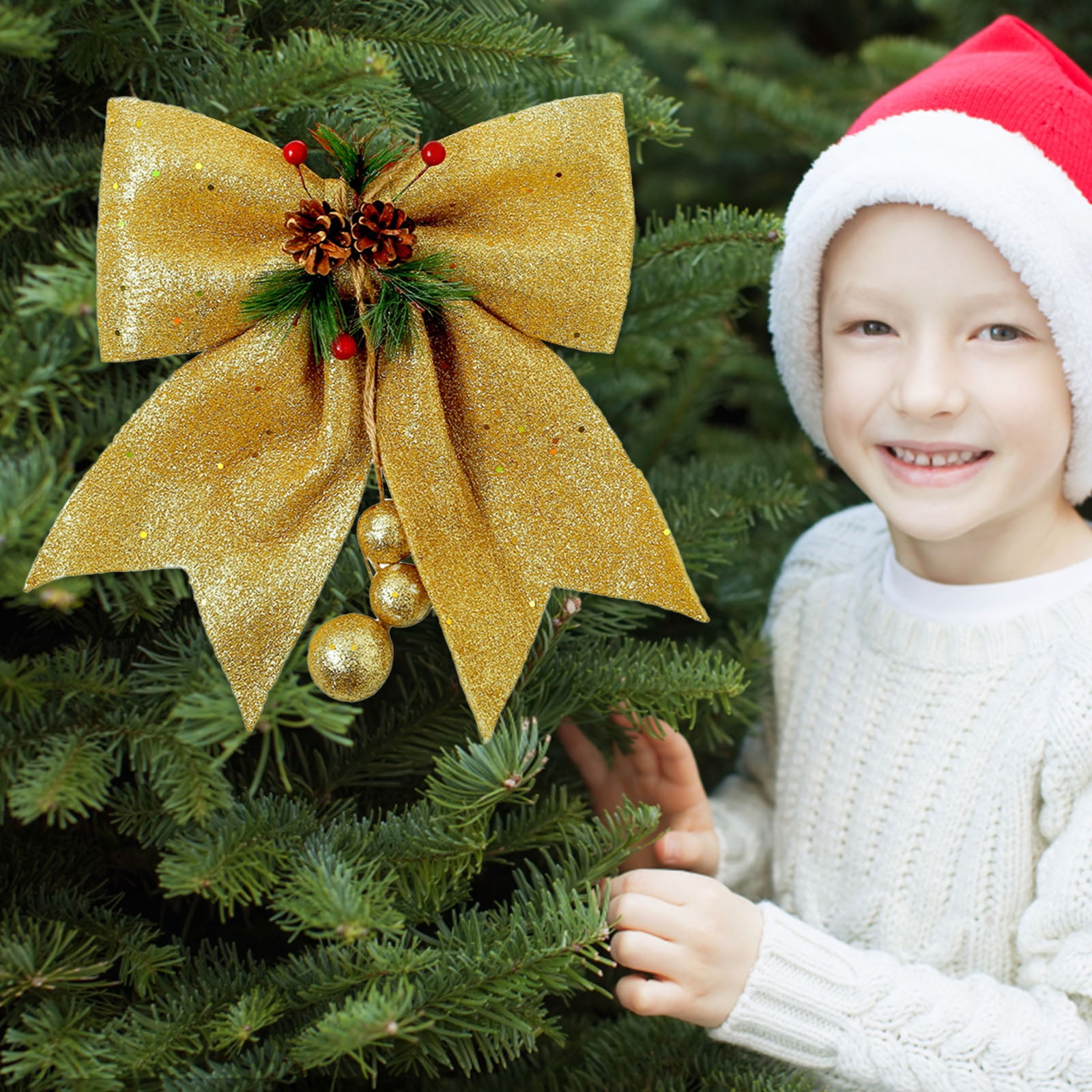 Federra Christmas Pendant Bow Tie Snowflake Christmas Bow Christmas