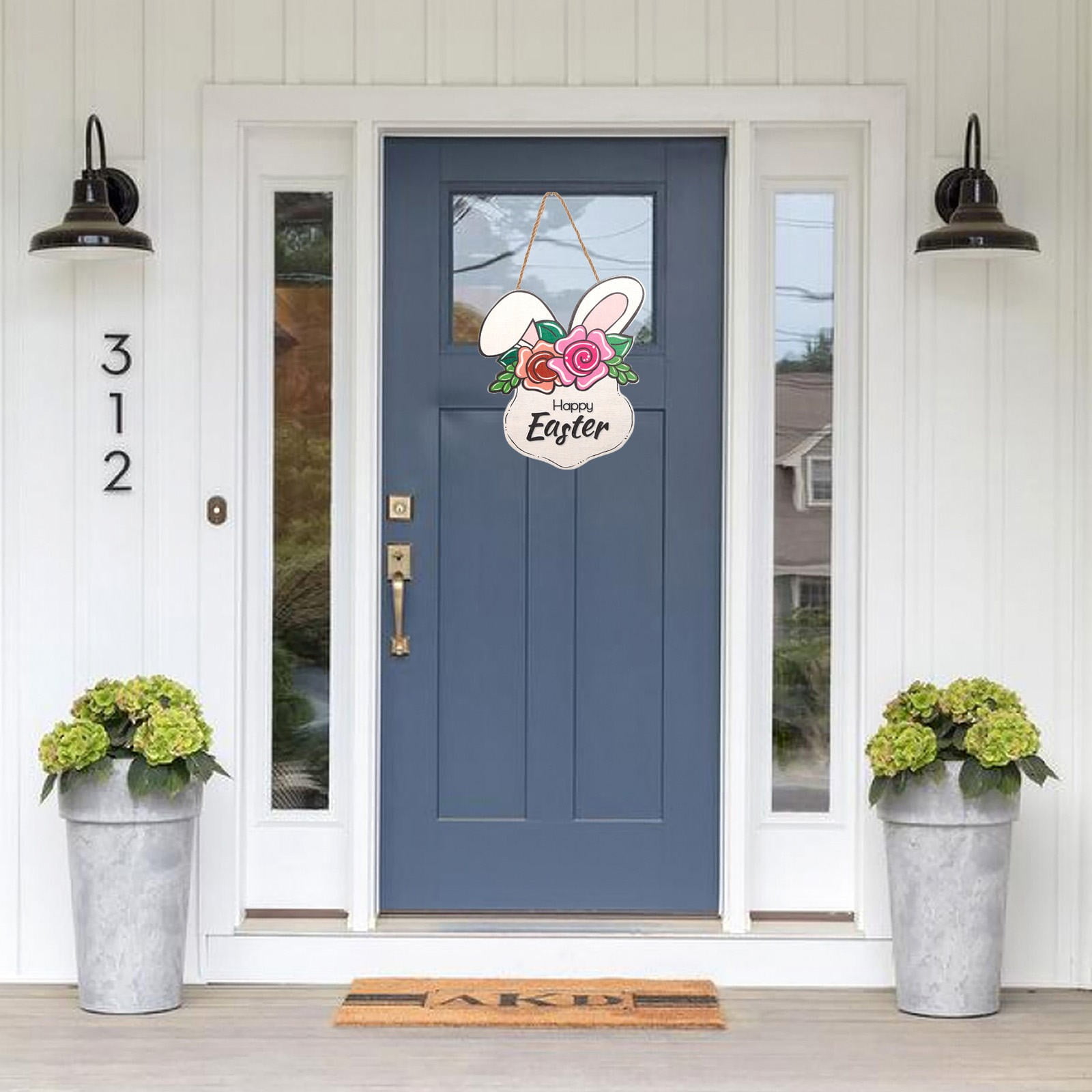Federra Easter Bunny Logo For Front Door Decorations Wooden