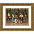 thumbnail image 1 of Fedor Andreevich Bronnikov 14x11 Gold Ornate Wood Frame and Double Matted Museum Art Print Titled - Afternoon&nbsp;In the Park (1873), 1 of 4
