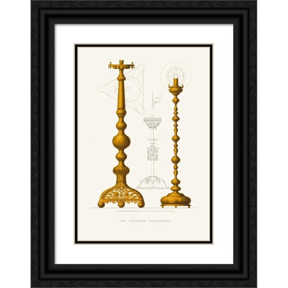 Fedor Grigoryevich Solntsev 14x18 Black Ornate Wood Framed Double Matted Museum Art Print Titled - Tri Starinnie Podsvechnika (1849 - 1853)