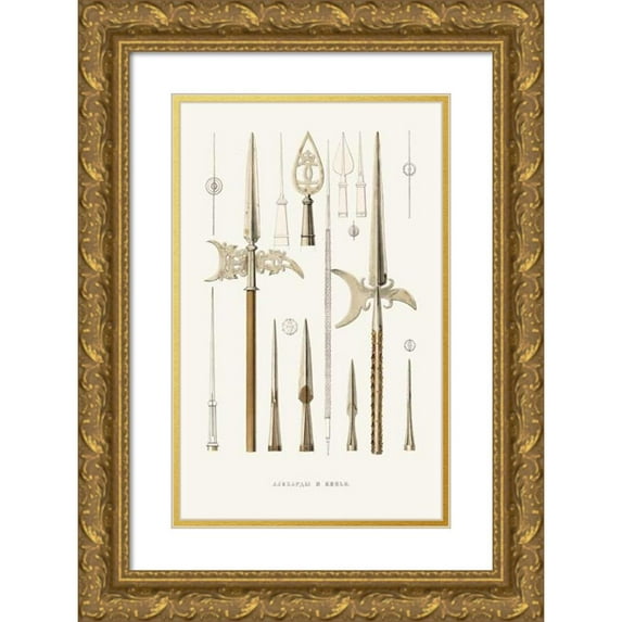 Fedor Grigoryevich Solntsev 17x24 Gold Ornate Framed and Double Matted Museum Art Print Titled - Alebars and Kop’Ia (1849 - 1853)