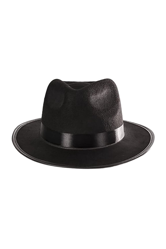 Fedora Brim Felt Church Hat Men Western Cowboy Hat Jazz Hat Summer Beach Sun Hat with Ribbon Band Men's 1920s Gatsby Gangster Costume