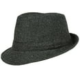 thumbnail image 1 of Fedora Hat - Herringbone Print - Black/ Grey - HT-FHT2211DBG, 1 of 1