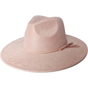 Fedora Hat for Men Women, Classic Wide Brim Felt Panama Hat Winter Adjustable Western Suede Jazz Cap