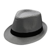 Fedora Hat for Men Women Short Brim Panama Summer Beach Hat Party Accessories Casual Jazz Cap for Men Women with Band QURATI