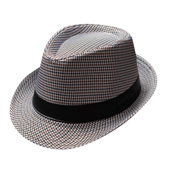 Fedora Hat for Men Women Short Brim Panama Summer Beach Hat Party Accessories Casual Jazz Cap for Men Women with Band QURATI