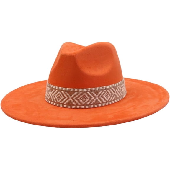 Fedora Hat for Women Wide Brim Mens Fedora Hats Classic Dress Hats Panama Hat with Band