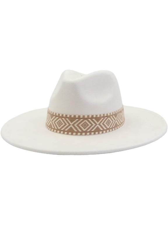 Fedora Hat for Women Wide Brim Mens Fedora Hats Classic Dress Hats Panama Hat with Band