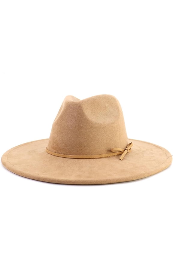 Fedora Hat for Women and Men, Classic Winter Wide Brim Felt Panama Hat Adjustable Suede Jazz Cap