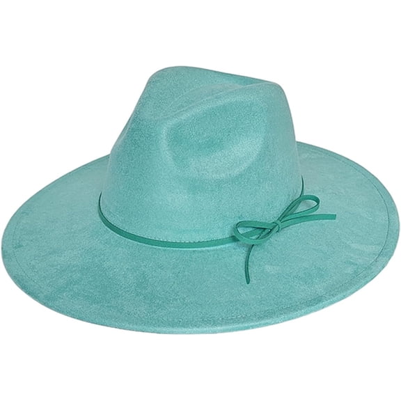 Fedora Hat for Women and Men, Classic Winter Wide Brim Felt Panama Hat Adjustable Suede Western Jazz Cap