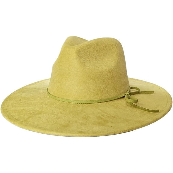Fedora Hat for Women and Men, Classic Winter Wide Brim Felt Panama Hat Adjustable Suede Western Jazz Cap