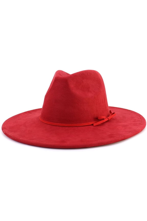 Fedora Hat for Women and Men, Classic Winter Wide Brim Felt Panama Hat Adjustable Suede Western Jazz Cap