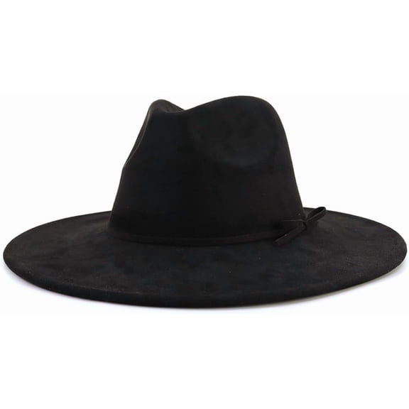 Fedora Hat for Women and Men, Classic Winter Wide Brim Felt Panama Hat Adjustable Suede Western Jazz Cap