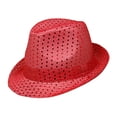 thumbnail image 1 of Fedora Hat w/ Metallic Polka Dots - Red - HT-5130RD, 1 of 1