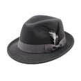 thumbnail image 1 of Fedora Hats For Men Women Classic Short Brim Felt Manhatta Fedora Hat With Feathers Band One Size, 1 of 3
