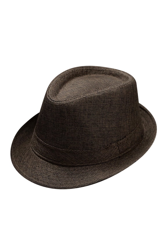Fedora Hats for Men, Comdrip Womens Mens Classic Felt Trilby Hat Short Brim Fedora Hat Jazz Hat for Unisex Retro Jazz Hat Soild British Sun Hat Travel Sun Hat Fedora Hats for Women Coffee One Size