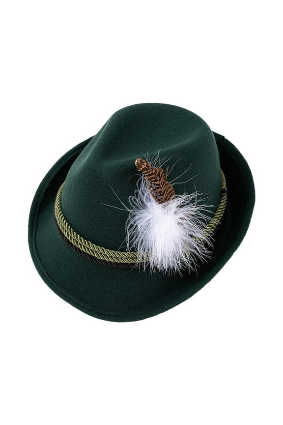 Fedora Hats for Men Derby Bowler Hats Bucket Hats Cosplay Dress Decor Classic Decorative Jazz Hat Curled Brim Cap for Travel Events Outdoor Dark Green