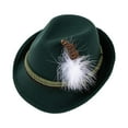 thumbnail image 1 of Fedora Hats for Men 20S Outfit Costume Jazz Hat for Outdoor Travel Dress up Dark Green, 1 of 8