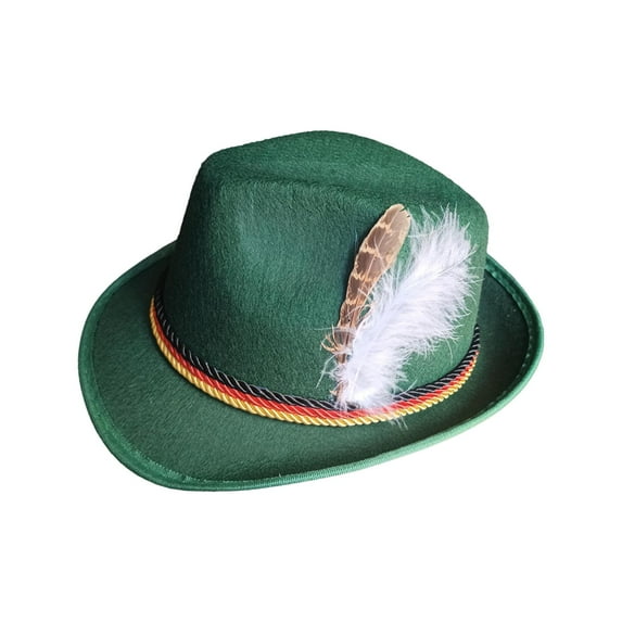 Fedora Hats for Men Decorative Trilby Hat Fashion Jazz Cap Costume Accessory Green