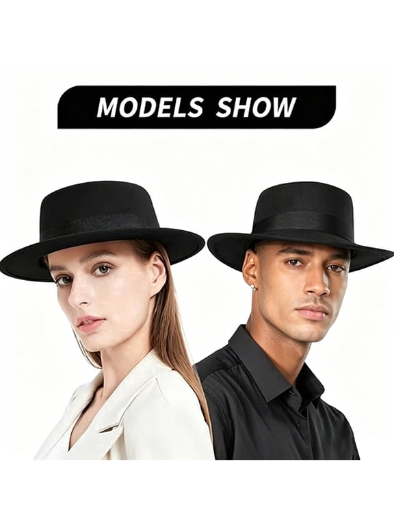 Unisex Fedora Hats for Men & Women, Pork Pie, Flat Top, Boater & Wide Brim Styles, Retro Vintage Formal Dress Hat,OneSizeFitsMost.