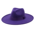 thumbnail image 1 of Fedora Hats for Men Women Wide Brim Classic Dress Panama Hat with Ribbon Band for Daily Life and Party, 1 of 6