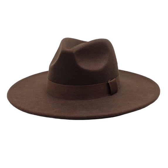 Fedora Hats for Men Women Wide Brim Classic Dress Panama Hat with Ribbon Band for Daily Life and Party