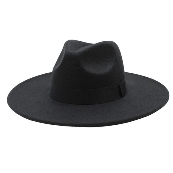 Fedora Hats for Men Women Wide Brim Classic Dress Panama Hat with Ribbon Band for Daily Life and Party