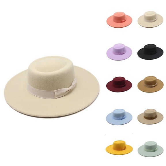 Fedora Sun Hat for Men and Women – Wool‑Band Wide Brim Hat, UV Protection Straw Hat for Festival, Travel, Beach, Hiking and Outdoor Events
