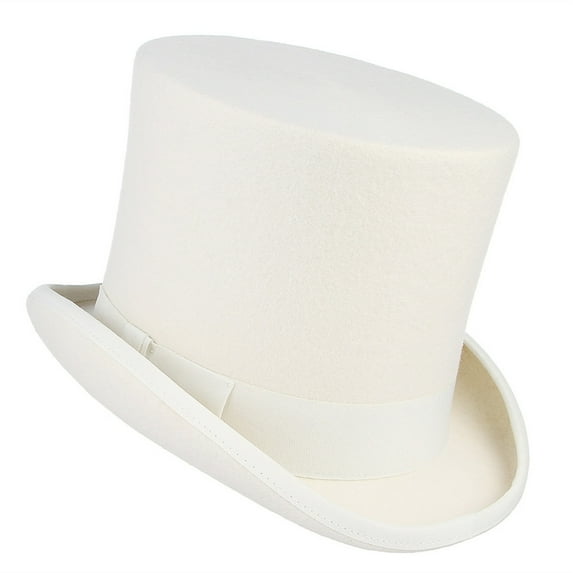 Fedora Top Hat White Short Brim Dress Up Magician Hat Surprise Gift for Boyfriend Father Uncle Casual Cap
