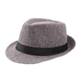 thumbnail image 1 of Fedora for Men Women Unisex Classic 1920 Gangster Fedora Hats with Black Bands, 1 of 15