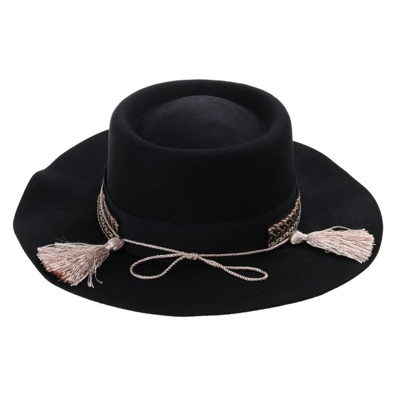 Fedoras Cowboy Hat Black Wide Brimmed Dress Up Cowboy Hat Surprise Gift for Boyfriend Father Uncle Casual Hat