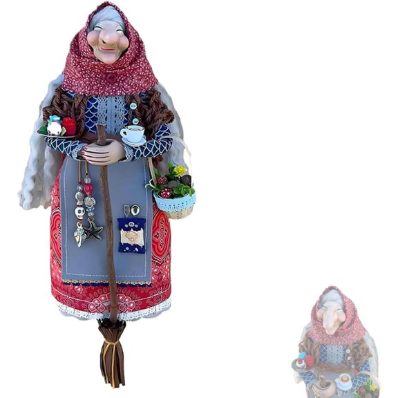 Fedpow Kitchen Witch Doll, 2025 New Handmade Kitchen Witch Doll, Handmade Hanging Witch Figurine, Cooking Dolls Hanging Decor, for Mom or a Friend Who Loves to Cook (Red)