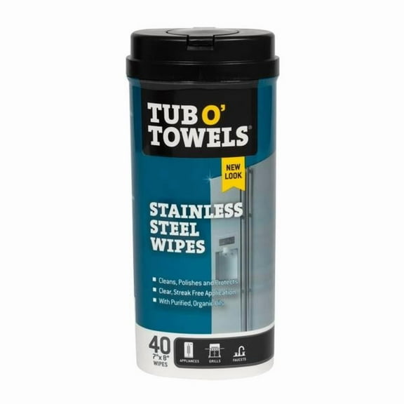 FedPro Tub O Towels Stainless Steel Cleaner Wipes - Heavy Duty - 40 Count
