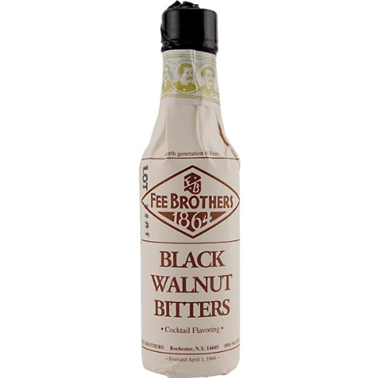 Fee Brothers Black Walnut Cocktail Bitters - Aromatic Cocktail Mixer & Concentrated Flavoring, Gluten Free, Vegan-Friendly, 5 fl oz